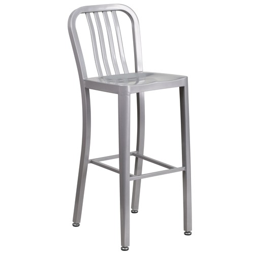 Flash Furniture CH-61200-30-SIL-GG Outdoor Bar Stool 