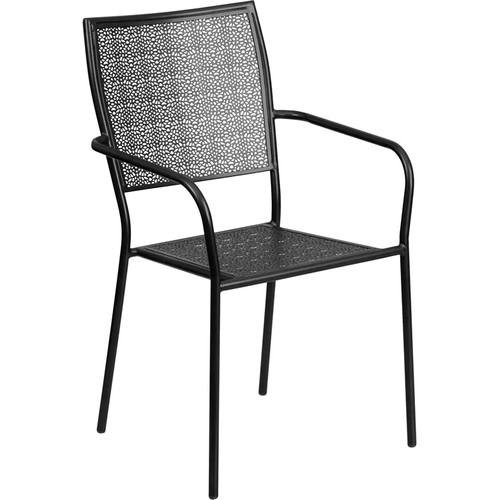 Flash Furniture CO-2-BK-GG Outdoor Stacking Armchair 