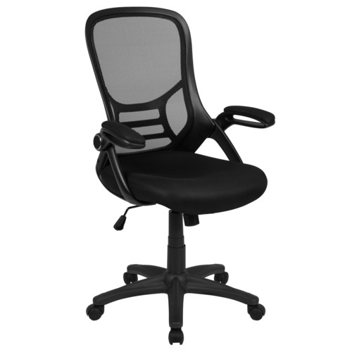 Flash Furniture HL-0016-1-BK-BK-GG Swivel Chair 