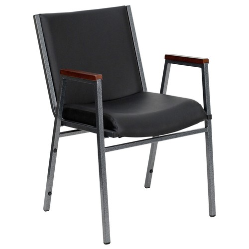 Flash Furniture XU-60154-BK-VYL-GG Stacking Armchair 