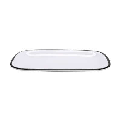 GET Enterprises CS-1280-W/BK Melamine Plate 
