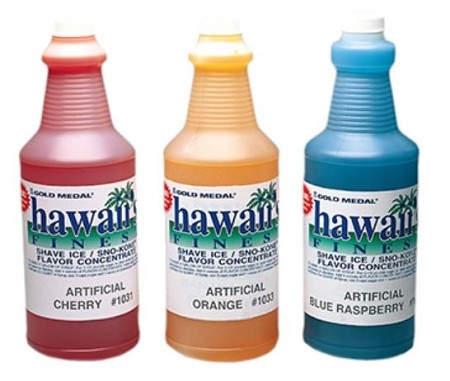 Gold Medal 1035 - Hawaii's Finest/Sno-Kone Concentrates, 32 oz., Blue Raspberry 