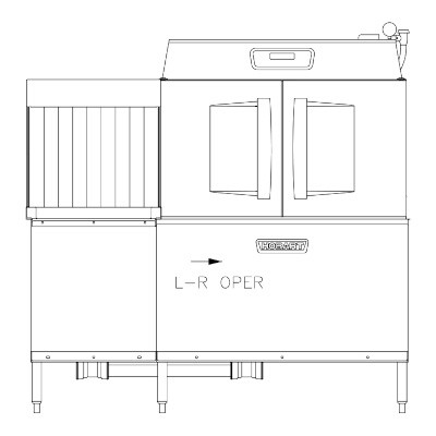 Hobart CL66C-BAS+BUILDUP Conveyor Dishwasher 