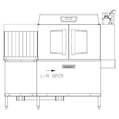 Hobart CL76C-DWR+BUILDUP Conveyor Dishwasher 