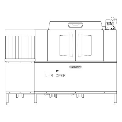 Hobart CL86C-DWR+BUILDUP Conveyor Dishwasher 