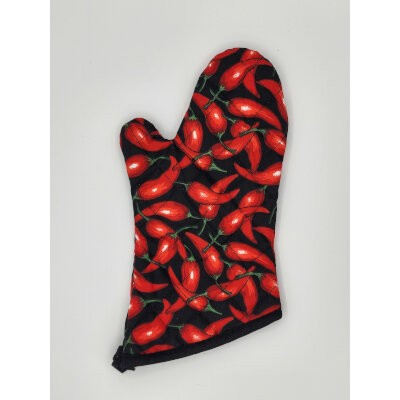 Intedge 338OCP13 - Chili pepper oven mitt, hang-up loops, right or left handed, 13' 