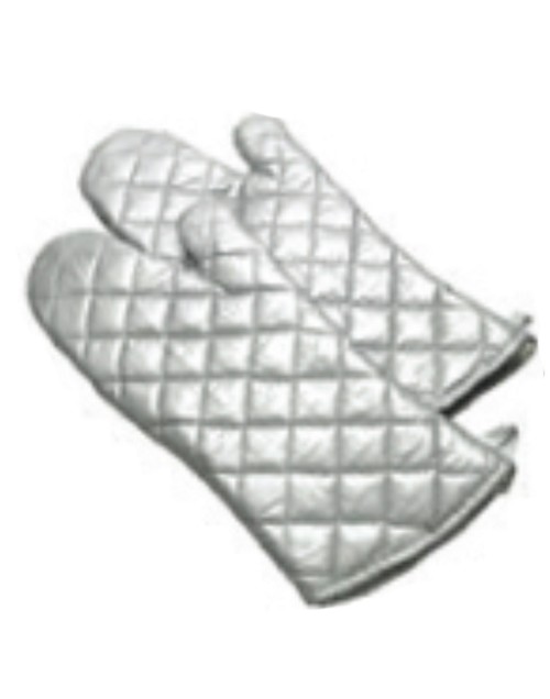 Intedge 338S-13 - Oven Mitt, 13', heat-resistant up to 400°F, quilted cotton, silver 