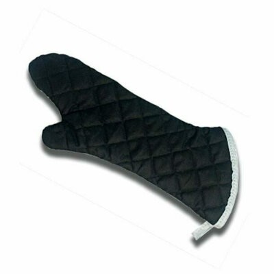 Intedge 336C-15 - Oven Mitt, 15', resistant up to 450°F, quilted cotton, charcoal black 