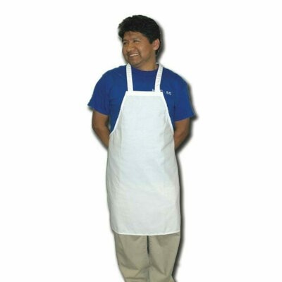 Intedge 340W - Bib Apron, 32'L x 28'W, poly/cotton, white 