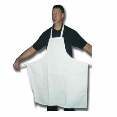 340WS - Bib Apron, 36'L x 36'W, oversized, poly/cotton, white 