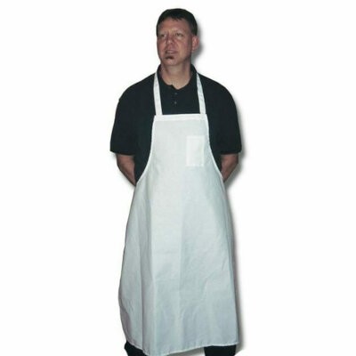 Intedge 340WSP - Bib Apron, 36'L x 36'W, oversized, (1) pencil pocket, poly/cotton, white 