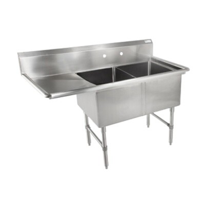 John Boos 2B18244-1D18L Two Compartment Sink 