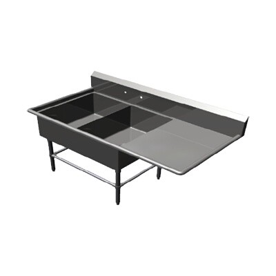 John Boos 2PB20284-1D24R Two Compartment Sink 
