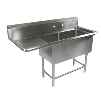 John Boos 2PB204-1D24L Two Compartment Sink 