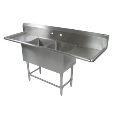 John Boos 2PB24-2D24 Two Compartment Sink 