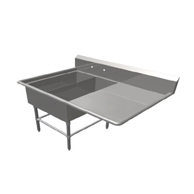 John Boos 42PB1431-1D30R Two Compartment Sink 