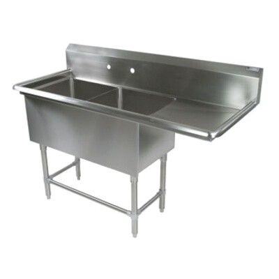 John Boos 42PB16204-1D24R Two Compartment Sink 