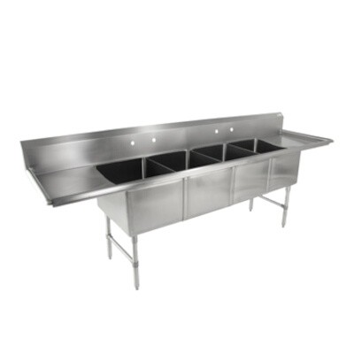 John Boos 4B18244-2D18 Four Compartment Sink 