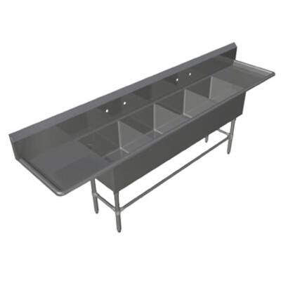 John Boos 4PB244-2D30 Four Compartment Sink 