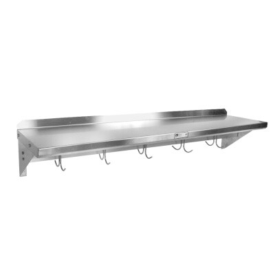 John Boos BHS1660PR-14/304 Overshelf with Pot Rack 