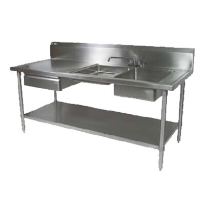 John Boos EPT6R10-DL2B-72R Work Table with Prep Sink 