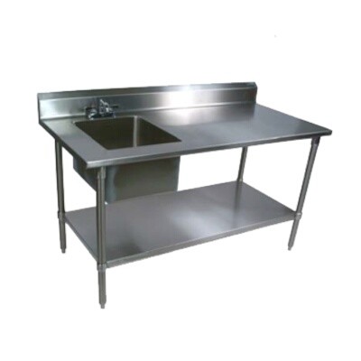 John Boos EPT8R5-3060GSK-L Work Table with Prep Sink 