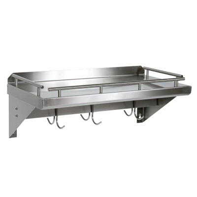 John Boos GRWS36-UB Overshelf with Pot Rack 