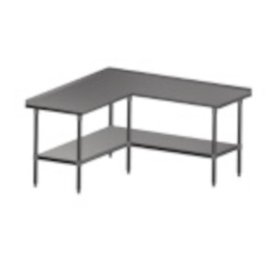 John Boos ST4R1.5-L2460SSK L-Shaped Work Table 