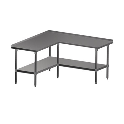 John Boos ST6R1.5-L2460SSK L-Shaped Work Table 