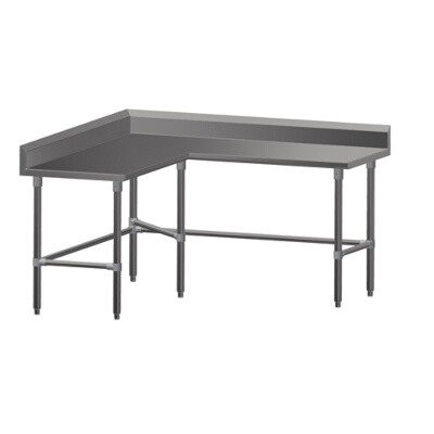 John Boos ST6R5-L2460SBK L-Shaped Work Table 