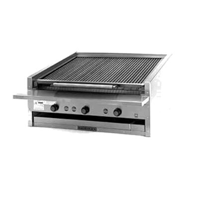 Magikitch'n APM-SMB-636 - Coal Charbroiler, counter model, gas, 36' wide, 13' high 