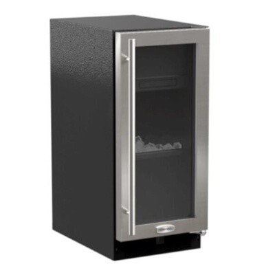 Marvel MLCL215SG01B - 15' Glass Door Ice Machine, Gravity Drain, Stainless Steel Glass Door 