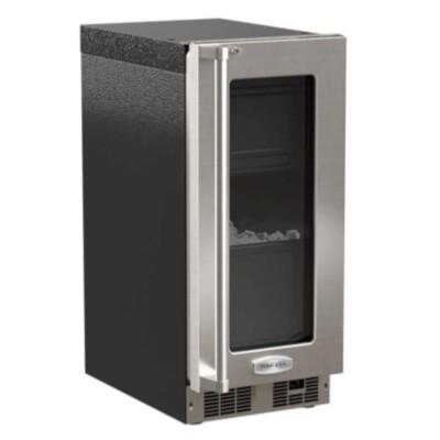 Marvel MPCP415SG01A - 15' Clear Ice Machine, Pump Drain, Stainless Glass Door, Reversible Door 