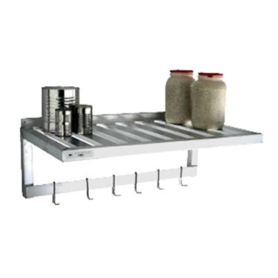 New Age 1121PR Wall-Mounted Overshelf with Pot Rack 