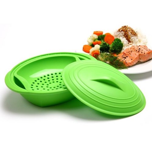 Norpro 180 - Silicone Steamer with Insert, Green 