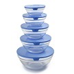 Norpro 1018 - Glass Mixing & Serving Bowls w/Lids, 10 pc. Set 