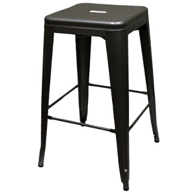 Oak Street OD-BB-820-BLK-XL Outdoor Stacking Bar Stool 
