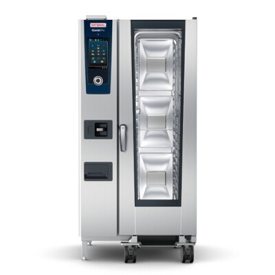 Rational ICP 20-HALF NG 208/240V 1 PH (LM100FG) - iCombi Pro 20 Pan Half-Size Combi Oven, mobile oven rack 