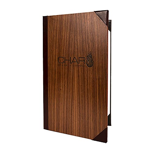 Risch WOOD-3V 8.5X11 - Menu Cover, 8-1/2' x 11', triple, 3 view, wood, (Case of 25) 