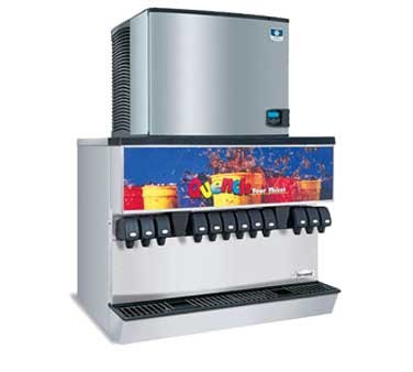 Multiplex 2705668 - Ice & Beverage Dispenser, ambient unit, 300 lbs. ice capacity, (2) ice chutes, (12) sanitary lever valves 