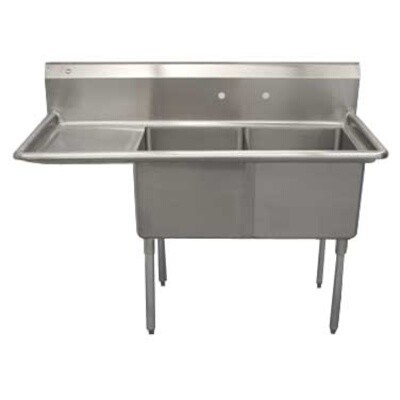 Serv-Ware E2CWP2424L-24 Two Compartment Sink 