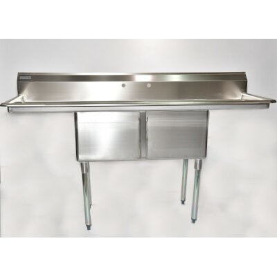 Skibee SKISSC2T24241424RL Two Compartment Sink 