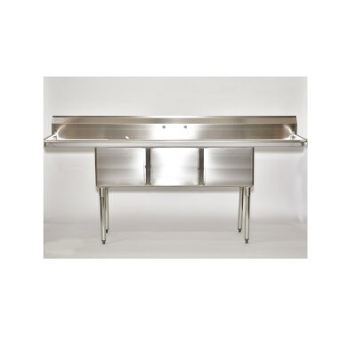 Skibee SKIC3T18241424RL Three Compartment Sink 