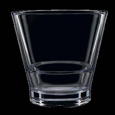 Strahl N720143 - CapellaStack Double Old Fashion Glass, 15 oz., 4-1/4' x 4-1/4', polycarbonate, clear (Case of 12) 