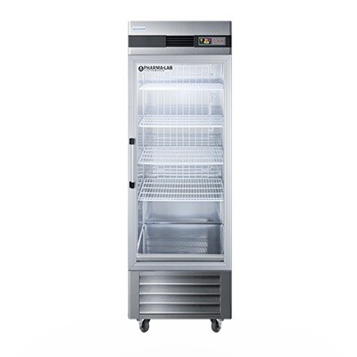 Summit ARG23ML - Medical Refrigerator, 84'H, 23 cu. ft., (1) glass door, stainless steel exterior 