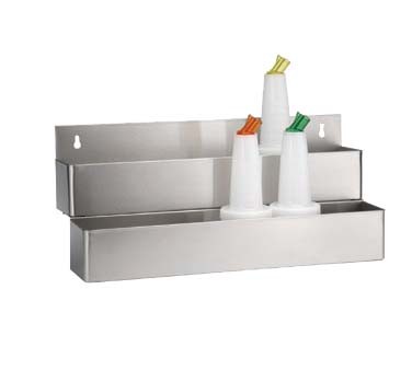 Tablecraft 5232 - Speed Rail, 32'L, double, holds 16 each quart/liter bottles, stainless steel 