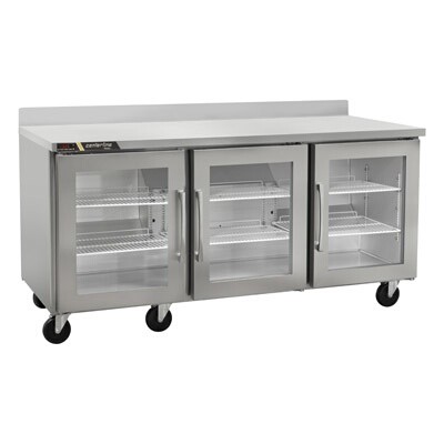 Traulsen CLUC-72R-GD-WTLLL - Work Top Refrigerator, three-section, 72' W, (3) left hinged glass doors 