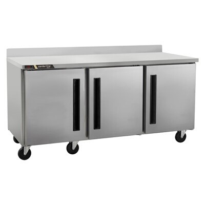 Traulsen CLUC-72R-SD-WTRRR - Work Top Refrigerator, three-section, 72' W, (3) right hinged solid doors 
