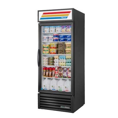 True GDM-26-HC~TSL01-LH - Merchandiser, one-section, (1) glass left-hinged door, powder coated exterior 