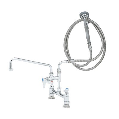 T&S Brass B-0175-04 Pre-Rinse Faucet with Add On Faucet 